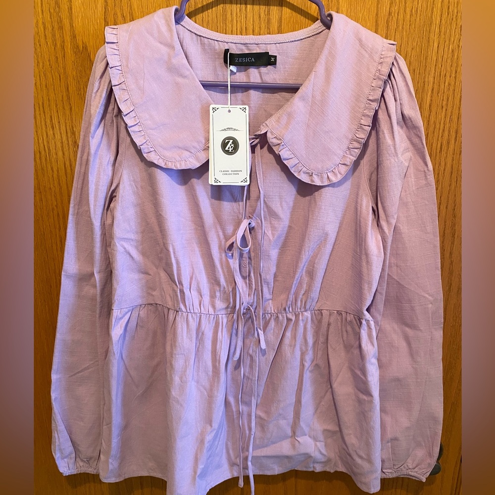 Zesica Women’s Long Sleeve Blouse - Lilac Color